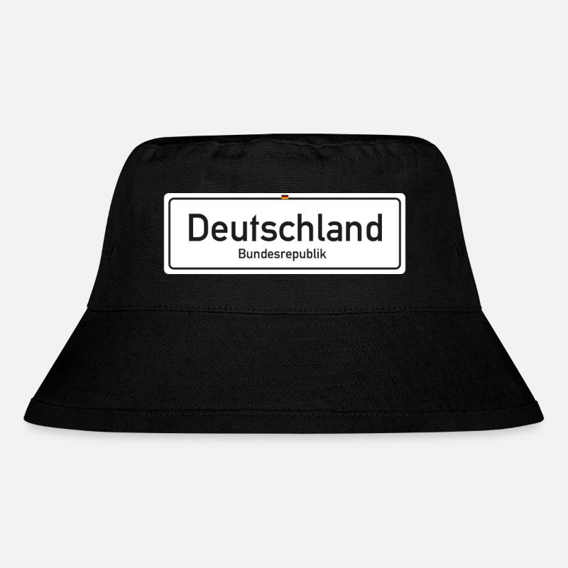 Typenschild Deutschland - Stanley/Stella recycelter Bucket Hat - Schwarz