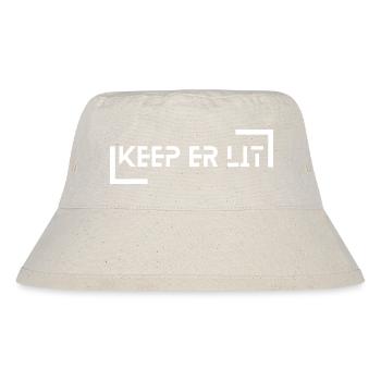 Motorrad-Spruch 'Keep er Lit' - Fettdruck - Stanley/Stella recycelter Bucket Hat - Naturweiß - Vorne