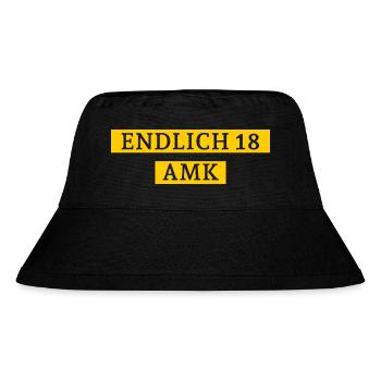 Volljährig amk - Stanley/Stella recycelter Bucket Hat - Schwarz - Vorne