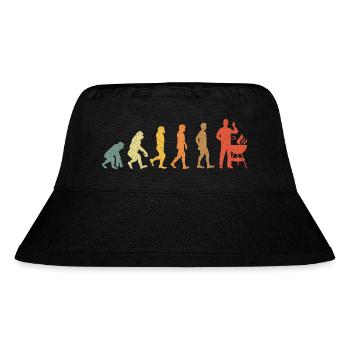 Grillen Evolution Vintage Retro - Stanley/Stella recycelter Bucket Hat - Schwarz - Vorne