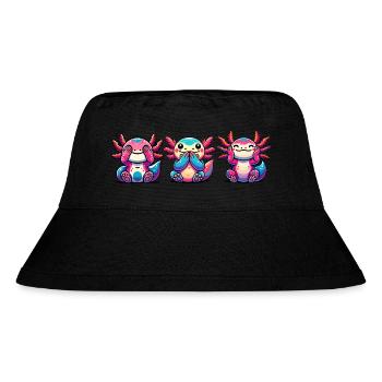Seh nix, Hör nix, Sag nix. Axolotl - Stanley/Stella recycelter Bucket Hat - Schwarz - Vorne