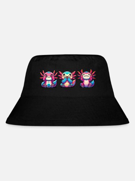 Seh nix, Hör nix, Sag nix. Axolotl - Stanley/Stella recycelter Bucket Hat - Schwarz