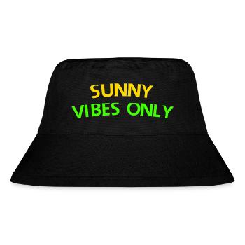 Sunny Vibes Only Typografie T-Shirt - Stanley/Stella recycelter Bucket Hat - Schwarz - Vorne