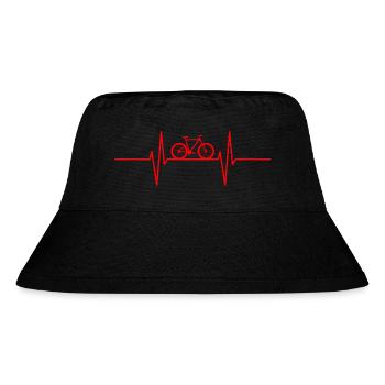 Herzschlag Fahrrad - Stanley/Stella recycelter Bucket Hat - Schwarz - Vorne