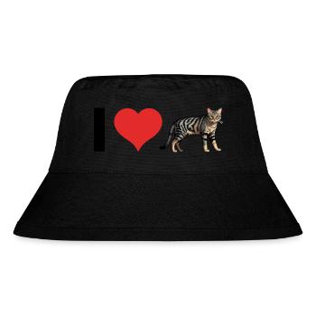 J’aime les chats domestiques - Autocollant pour animaux de compagnie - Bob recyclé Stanley/Stella - noir - Devant