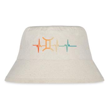 Zwillinge Sternzeichen Herzschlag - Stanley/Stella recycelter Bucket Hat - Naturweiß - Vorne