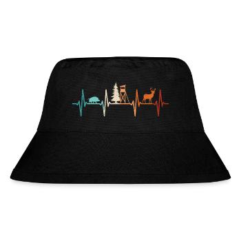 Jagd Herzschlag Jäger Förster Jagdschein Rotwild - Stanley/Stella recycelter Bucket Hat - Schwarz - Vorne