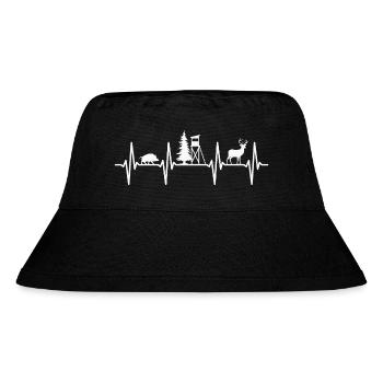 Jagd Herzschlag Jäger Förster Jagdschein Rotwild - Stanley/Stella recycelter Bucket Hat - Schwarz - Vorne