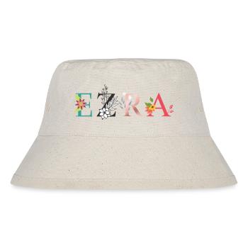 EZRA Name Art With Flowers Embroidered - Stanley/Stella Recycled Bucket Hat - natural - Front
