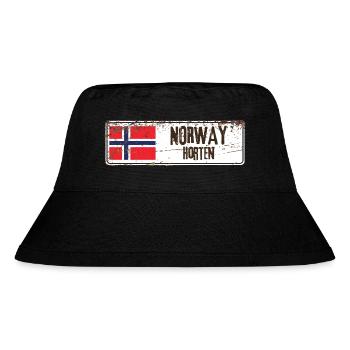Horten Norway Flag - Stanley/Stella Recycled Bucket Hat - black - Front