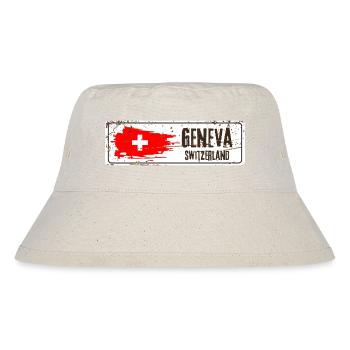 Genf Schweiz Flagge - Stanley/Stella recycelter Bucket Hat - Naturweiß - Vorne