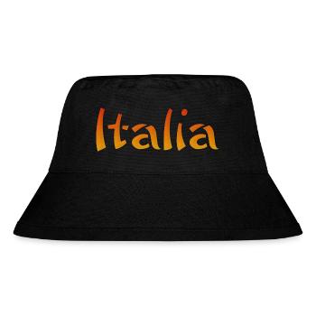Italia Text - Stanley/Stella recycelter Bucket Hat - Schwarz - Vorne