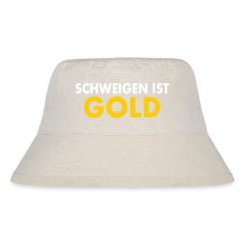 schweigen ist gold - Stanley/Stella recycelter Bucket Hat - Naturweiß - Vorne