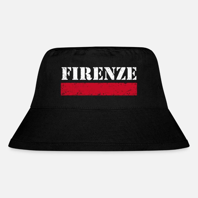 Florenz Vintage - Stanley/Stella recycelter Bucket Hat - Schwarz