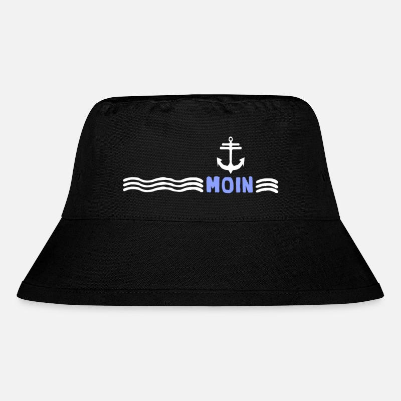 Moin Hut Cap Anker Windstärke Sturm - Stanley/Stella recycelter Bucket Hat - Schwarz