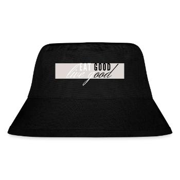 eat good live good - Lebenseinstellung - Stanley/Stella recycelter Bucket Hat - Schwarz - Vorne