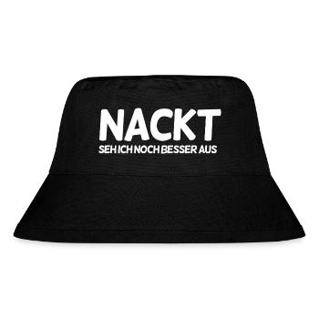Lustiger Spruch - Stanley/Stella recycelter Bucket Hat - Schwarz - Vorne