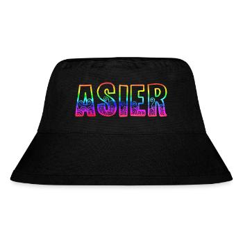 asier rs regenbogen - Stanley/Stella recycelter Bucket Hat - Schwarz - Vorne