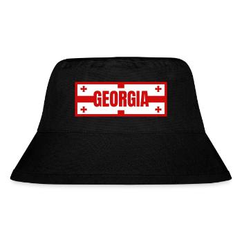 Georgian Flag Design - Stanley/Stella Recycled Bucket Hat - black - Front