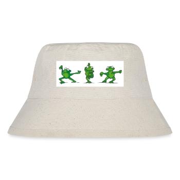 Sei kein Frosch - mach Tai Chi - Stanley/Stella recycelter Bucket Hat - Naturweiß - Vorne