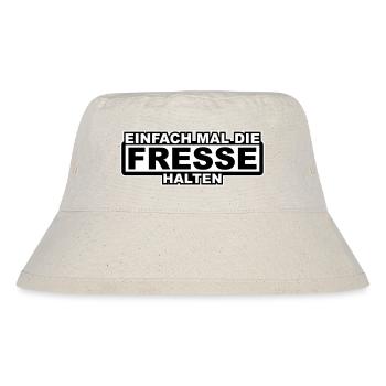 Einfach mal die Fresse Halten Umrandung - Stanley/Stella recycelter Bucket Hat - Naturweiß - Vorne