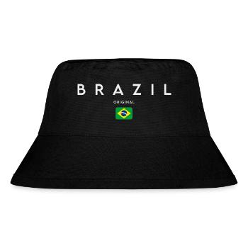 Brasilianische Flagge, Brasilianischer Stolz - Stanley/Stella recycelter Bucket Hat - Schwarz - Vorne