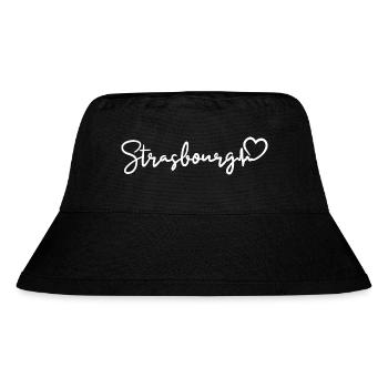Strasbourg Herzschlag Frankreich Stadt Straßburg - Stanley/Stella recycelter Bucket Hat - Schwarz - Vorne