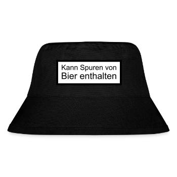 Kann Spuren von Bier enthalten - Stanley/Stella recycelter Bucket Hat - Schwarz - Vorne