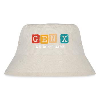 gen x we don't care - Stanley/Stella recycelter Bucket Hat - Naturweiß - Vorne