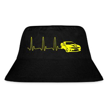 ECG HEART LINE SPORTS CAR yellow - Stanley/Stella Recycled Bucket Hat - black - Front