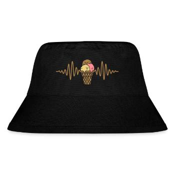Frequenz Eiscreme 3 Eiskugeln - Stanley/Stella recycelter Bucket Hat - Schwarz - Vorne