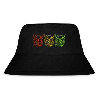 Hiboux jaune vert rouge - Bob recyclé Stanley/Stella - noir - Devant