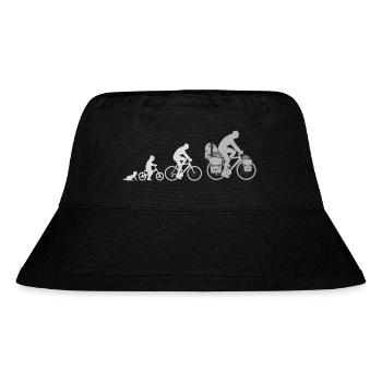 Evolution Radfahrer, Radreisender - Stanley/Stella recycelter Bucket Hat - Schwarz - Vorne