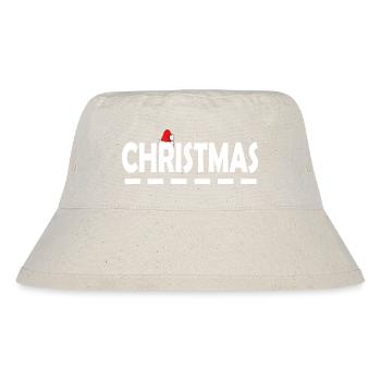 Weihnachten mit roter Weihnachtsmütze - Stanley/Stella recycelter Bucket Hat - Naturweiß - Vorne