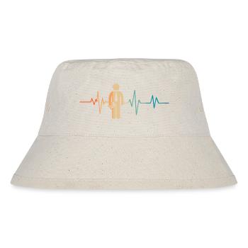 Retro-Buchhaltung Heartbeat - Stanley/Stella recycelter Bucket Hat - Naturweiß - Vorne