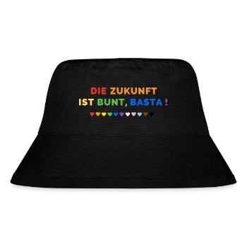 Die Zukunft ist bunt, basta! - Stanley/Stella recycelter Bucket Hat - Schwarz - Vorne