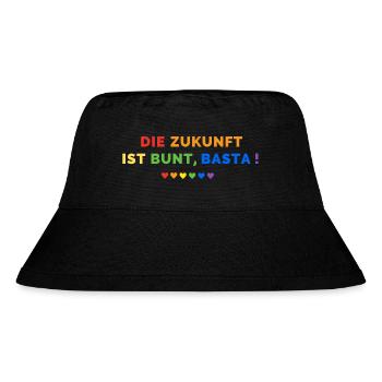 Die Zukunft ist bunt, Basta! - Stanley/Stella recycelter Bucket Hat - Schwarz - Vorne