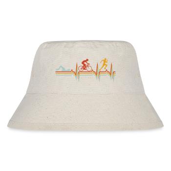 Triathlon Schwimmen Radfahren Laufen Sport - Stanley/Stella recycelter Bucket Hat - Naturweiß - Vorne