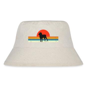 Vintage Hund Retro Sonnenuntergang - Stanley/Stella recycelter Bucket Hat - Naturweiß - Vorne