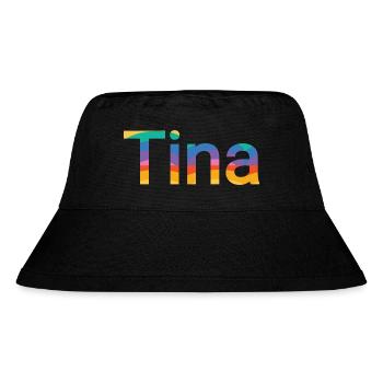Name Tina in Rainbow Fatbe - Stanley/Stella Recycled Bucket Hat - black - Front