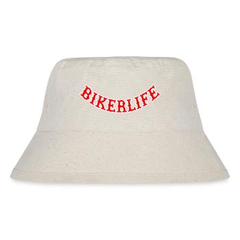 Bikerlife_red_ - Stanley/Stella recycelter Bucket Hat - Naturweiß - Vorne