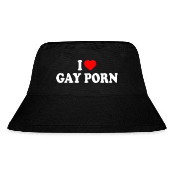 I love gay porn - Stanley/Stella Recycled Bucket Hat - black - Front