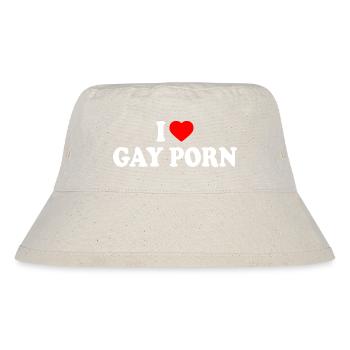 I love gay porn - Stanley/Stella recycelter Bucket Hat - Naturweiß - Vorne