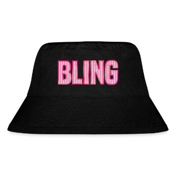BLING pink Strass glänzend Schmuck - Stanley/Stella recycelter Bucket Hat - Schwarz - Vorne