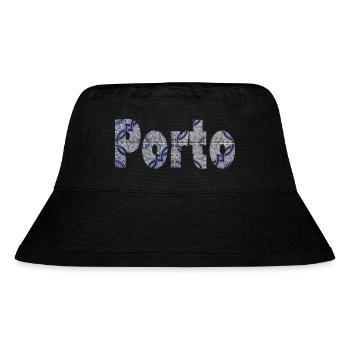 Porto Azulejo Portugal - Stanley/Stella recycelter Bucket Hat - Schwarz - Vorne