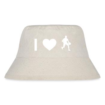 I Heart and Guy Basketball - - Stanley/Stella Recycled Bucket Hat - natural - Front