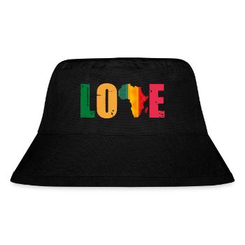 Afrika - Stanley/Stella recycelter Bucket Hat - Schwarz - Vorne