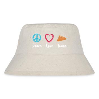 Frieden Liebe Züge - Stanley/Stella recycelter Bucket Hat - Naturweiß - Vorne