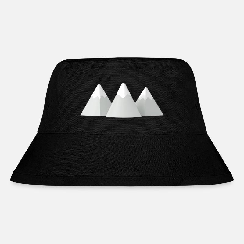 Montagnes enneigées minimalistes en 3D - Bob recyclé Stanley/Stella - noir