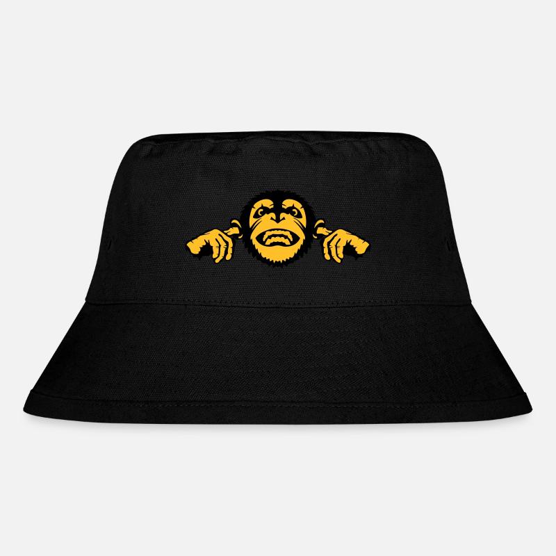 chimpanzee monkey monkey finger ear - Stanley/Stella Recycled Bucket Hat - black